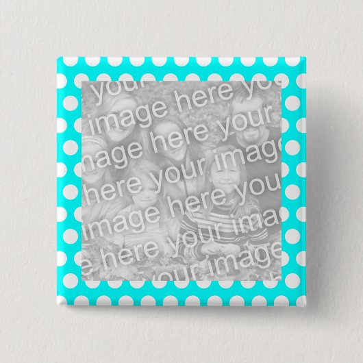 水玉模様フレームフォトボタン 缶バッジ (正面)