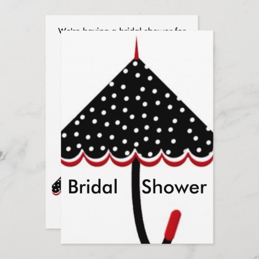 水玉模様ブライダルシャワー 招待状 (正面/裏面)