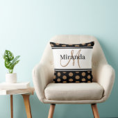 水玉模様ブラウンホワイトストライプブラックモノグラム クッション (椅子)