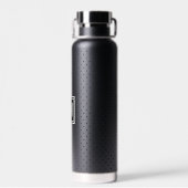 水玉模様ブラックオン白黒モノグラムトール ウォーターボトル (背面)