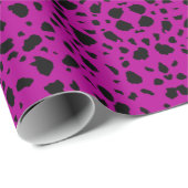 水玉模様ブラック・アートと紫の壁紙 ラッピングペーパー (ロールコーナー)