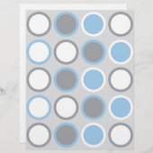 水玉模様ブルーグレーベビースクラップブック紙 (正面/裏面)