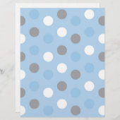 水玉模様ブルーグレーベビースクラップブック紙 (正面/裏面)