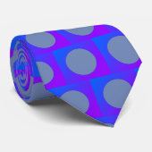 水玉模様ブルーパープルグレー4ロビー ネクタイ (ロール)