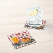水玉模様ブレックファーストスクエアコースターセット スクエアペーパーコースター (インサイチュ)