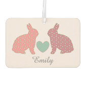 水玉模様ブンニースピパーソナライズされたンク カーエアーフレッシュナー (裏面)