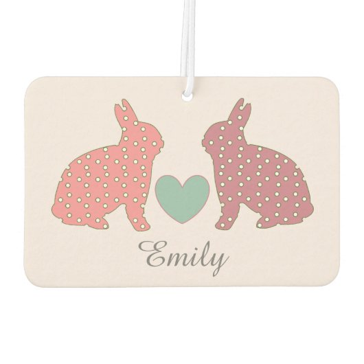 水玉模様ブンニースピパーソナライズされたンク カーエアーフレッシュナー (裏面)