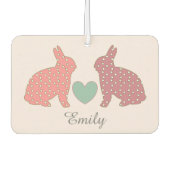 水玉模様ブンニースピパーソナライズされたンク カーエアーフレッシュナー (正面)