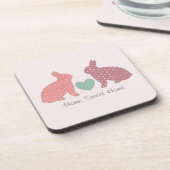 水玉模様ブンニースピンクホームスウィートホーム コースター (左側)