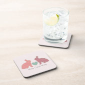 水玉模様ブンニースピンクホームスウィートホーム コースター (右側)