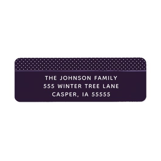 水玉模様プラムカスタム差出人住所ラベル ラベル (正面)