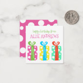 水玉模様プレゼント誕生日ギフトエンクロージャカード ノートカード (正面/裏面インサイチュ)