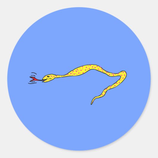 水玉模様ヘビ ラウンドシール (正面)