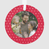 水玉模様ベビーの初めてのクリスマスカスタム写真 オーナメント (裏面)