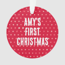 水玉模様ベビーの初めてのクリスマスカスタム写真