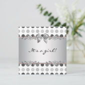 水玉模様ベビーガールシャワー招待状 招待状 (スタンド正面)