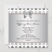 水玉模様ベビーガールシャワー招待状 招待状 (裏面)