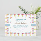 水玉模様ベビーシャワー招待状 招待状 (スタンド正面)