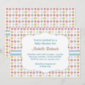水玉模様ベビーシャワー招待状 招待状 (正面/裏面)