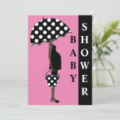 水玉模様ベビーシャワー招待状{Pink} 招待状 (スタンド正面)