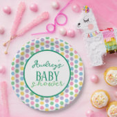 水玉模様ベビーシャワー紙プレート ペーパープレート (パーティー)