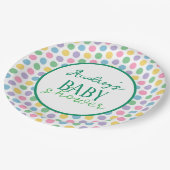水玉模様ベビーシャワー紙プレート ペーパープレート (アングル)