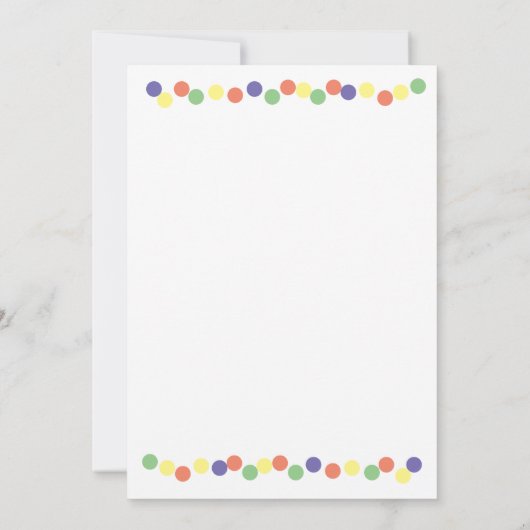 水玉模様ベビースプリンクルベビーシャワー招待状 招待状 (裏面)