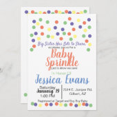 水玉模様ベビースプリンクルベビーシャワー招待状 招待状 (正面/裏面)