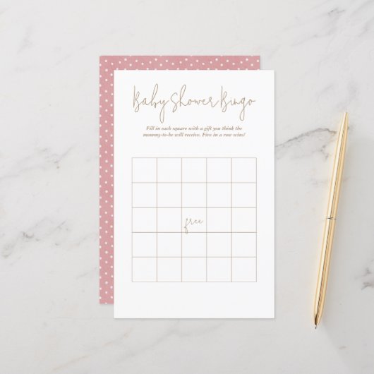 水玉模様ベビーベアービンゴベビーシャワーゲーム (正面/裏面インサイチュ)