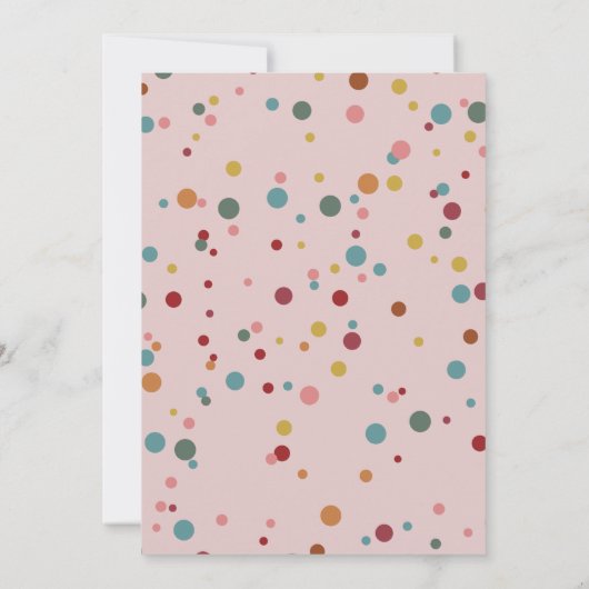 水玉模様ベビー散水ベビーシャワー招待状 招待状 (裏面)