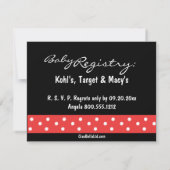 水玉模様ベビー赤と白シャワー招待状 招待状 (裏面)