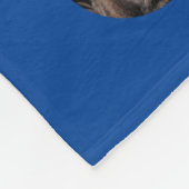 水玉模様ペットフォトキープサケブルーフリースブランケット フリースブランケット (角)