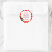 水玉模様ホリデークリスマスベーカリー焼いたクッキー ラウンドシール (バッグ)