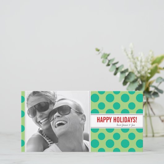 水玉模様ホリデーフォトカード シーズンカード (スタンド正面)