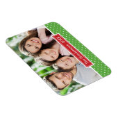 水玉模様ホリデーモノグラムフォトマグネット マグネット (右側)