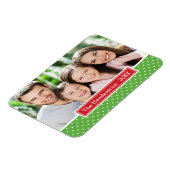 水玉模様ホリデーモノグラムフォトマグネット マグネット (左側)