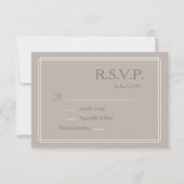 水玉模様ホワイトトープのミニマリスト結婚式RSVP 招待状 (正面)