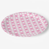 水玉模様ホワイトピンクレトロ ペーパープレート (アングル)