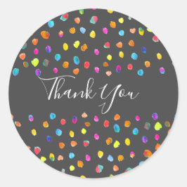水玉模様ボホキュートポップ・アートのアートありがとう ラウンドシール