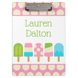 水玉模様ポップスパーソナライズされたクリップボード クリップボード