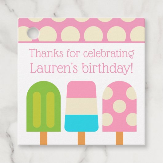 水玉模様ポプシリパーソナライズされたーの好意または贈り物ラベル フェイバータグ (正面)