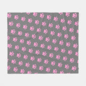 水玉模様ポープリントオングレー フリースブランケット (正面(横))