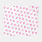 水玉模様ポープリント印刷オン白 フリースブランケット (正面(横))