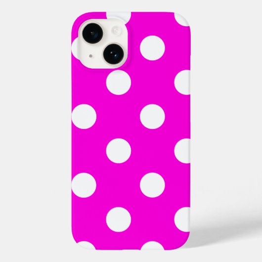 水玉模様マゼンタ#FF00DC Case-Mate iPhoneケース iPhone 14ケース (裏面)