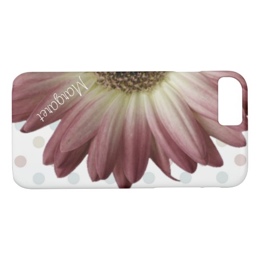 水玉模様マルサラワインデイジー名前をカスタムする Case-Mate iPhoneケース (裏面(横))