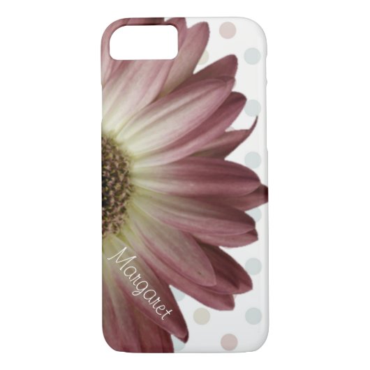 水玉模様マルサラワインデイジー名前をカスタムする Case-Mate iPhoneケース (裏面)