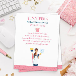 水玉模様メイドハウスクリーニングサービス チラシ