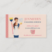 水玉模様メイドハウスクリーニングサービス 名刺 (正面)