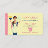 水玉模様メイドハウスクリーニングサービス 名刺 (正面)