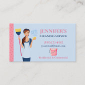 水玉模様メイドハウスクリーニングサービス 名刺 (正面)